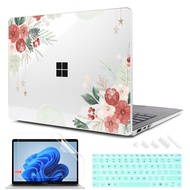 Designed Case For 13.5" Microsoft Surface Laptop 5/4/3 Laptop Go 1/2 12.4inch Clear Protective Plastic Hardshell &amp; Keyboard Cover &amp; Screen Protector &amp; Dust Plug