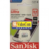 SanDisk - 64GB Micro SD Ultra CL10 (100MB/s) W/O APD SDSQUNR-64G-GN3MN 772-4366 619659185077