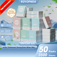 【50 Packs】 Royo Panda Handkerchief Tissue Pouch Portable Handkerchief Paper Mini Colorful Printed Ti