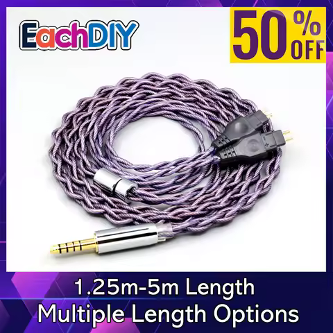 Type2 1.8mm 140 cores litz 7N OCC Headphone Earphone Cable For Sennheiser HD580 HD600 HD650 HDxxx HD