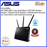 ASUS 4G-AC68U Dual Band LTE WiFi Modem Router with Aimesh Wi-Fi and AiProtection Security (Local Distributor/Warranty)