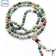 APRINK 108 Beads Bless Bangle Moss Bracelet Tibetan Buddhist Agate Mala