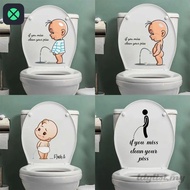 1F ღ Toilet Sticker Creative Cute Bright Colors Sticking Wallpaper Baby Urine Toilet Logo Stickers E