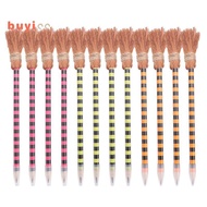 12 Piece Halloween Witch Broom Pencil Colorful Witch Broom Pens