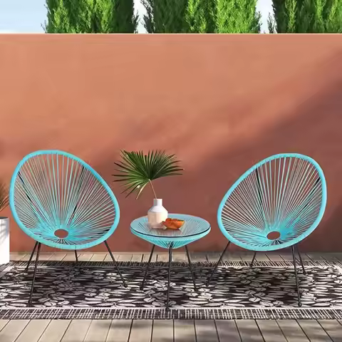 Furniture Rattan PE Rattan Chair, Egg Chair Noodle Egg Chair