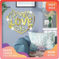 RAN Mirror Surface Wall Sticker Seamless Lightweight Love Heart Shape Background Sticker Home Decor