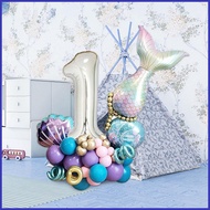 Mermaid Birthday Party Supplies 55 Pieces Birthday Balloons for Mermaid Birthday Party Decoration Re