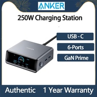 Anker Prime 250W USB-C Charger, Ultra-Fast 6-Port GaN Charging Station, 2.26" LCD Display
