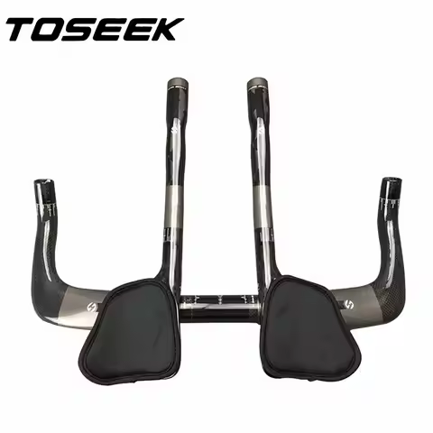 TOSEEK Carbon Fiber Bike TT Handlebar Aero Bars Triathlon Time Trial Tri TT Handlebar Rest Bar Ends 