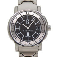 BVLGARI(Bulgari) Solo Tempo ST29 不鏽鋼石英模擬腕錶，黑色錶盤，女士款 [二手]