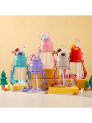 750ml/25oz, 1000ml/32oz Cute Bouncy Water Bottle With Rotatable Lid, Portable For Outdoor Sports, Su