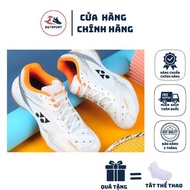 Yonex 65Z3 badminton shoes for men and women in white and orange