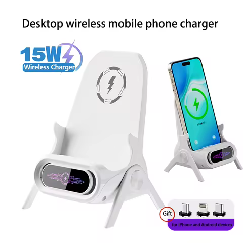 Newest Product 2026 Desktop Wireless Charger Stand for iphone Samsung Office Home Travel Magnetic Wi