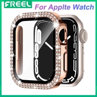 Diamond watch Case with Screen Protector for Apple Watch series 8 7 45mm 41mm Series 6/5/4/SE Ultra-Thin Full Cover Protective Case for smart watch