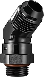 EVIL ENERGY 10AN Flare to 8AN ORB Male Swivel Adapter Fitting 45 Degree Black 1PC