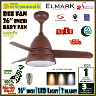 Elmark Ceiling Fan BEE Fan 36 inch LED Light Ceiling Fan with with Remote Control (3 blades) KOA