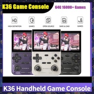 (F  Z)K36 Handheld Retro Game Console 64G 16000+ Games 3.5 Inch 3500mAh Dual Joystick for /MAME/N64 