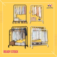 [READY STOCK] Clothes Rack Single Pole Wheels Rak Gantung Baju Besi Asrama Airbnb Hostel For Student
