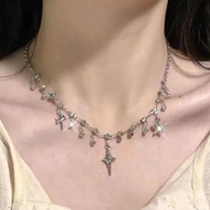 [3-5 Days Arrive]Hypoallergenic Alloy Y2K Necklace | Lightweight Cross Pendant with Crystal Details,
