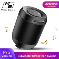Mini Born Wireless Bluetooth Speaker Portable Mini Speaker Stereo Bass Sound Speakers Hands-free Calling Speaker Bluetooth 5.0 Wireless SpeakersWaterproofSpeaker Support TF