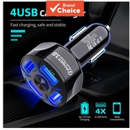 Saimili 4-port Qc3.0 Fast Car Charger 35w USB Adapter for Iphone Samsung
