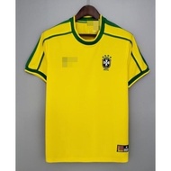 1998 Brazil Home Retro Soccer Jersey Football  Vintage Sports Jersey #RONALDO #RIVALDO
