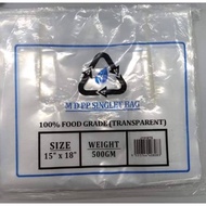 MDPP clear singlet plastic bag 15''x18''