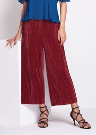 Lady Plus กางเกงพีท | Pleated Pants กางเกงอัดพีท สีแดง