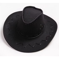 Black cowboy hat/ American cowboy hat/ hardcore cowboy hat big boss juragan hat/ cowboy hat bossBIG