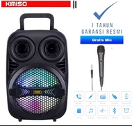 SALON AKTIF SPEAKER BLUETOOTH KARAOKE PORTABLE SUPER BASS UKURAN 8 INCH BESAR GRATIS MIC DAN REMOT