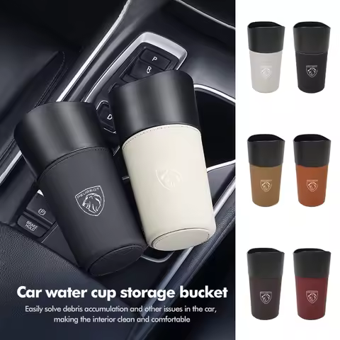 Car Door Storage Box Suede Dustbin Garbage Case Trash Bin For Peugeot 307 308 206 207 208 407 508 50