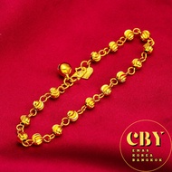 Emas Bangkok Emas Korea 24K Bracelet Ring Gold Plated Rantai Gelang Tangan &amp; Cincin Emas Sadur Perempuan emas 916 A