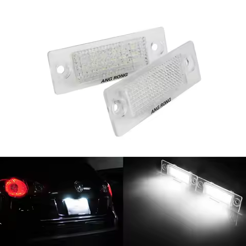 ANGRONG 2X CANBUS LED License Number Plate Light For Volkswagen Multivan MK5 T5 Touran Skoda Superb 