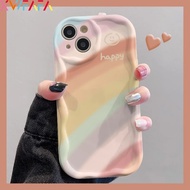 Creative Art Casing For Samsung Galaxy A72 A52 A52S A32 A22 A12 A51 A21S A50 A50S A30S J7 Prime On7 2016 M32 4G Cute Rainbow Smiling Face Wave Edge Soft TPU Phone Cover