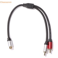 Cheesenm 1 Female To 2 Male RCA Y Splitter Adapter Cord Gold Plated Plug For Speaker Amplifier Sound System 0.25m Audio Cable SG