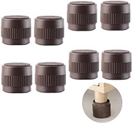 Phitruer 8 Pack Adjustable Round Furniture Risers 2 inch, Self-Adhesive Bed Riser Heavy Duty Furniture Leg Extenders for Bed Sofa Couch Chair Table (Brown)