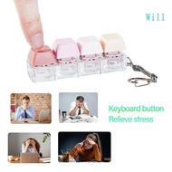 Will 4-Key Keycap Tester Keyboard Clicks Toy LED Lights Option Keyboard Clicks Toy