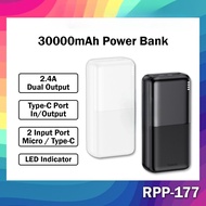 [CCC Certificate] Remax RPP-177 30000mAh Powerbank Lango II Series 2.4A Large Capacity Power Bank Re