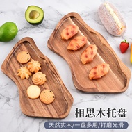 Acacia Wood Solid Tray Irregular Household Dining Tray Coffee Tray Snack Tray Melon Seed Fruit Tray