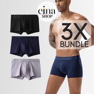 Einashop 3 x Men Galen Cotton Boxer Briefs Bundle SG Ship
