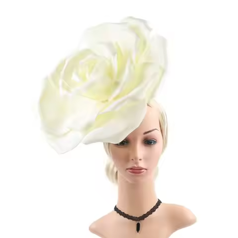Exaggerated Rose Flowers Fascinator Hat Wedding Bridal Tea Party Cocktail Jockey Club Mardi Gras Hea