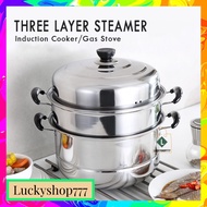 ㍿Stainless Steel 3 Layer Steamer Cooking pots Cooking Pan Kitchen Pot Siomai Steamer Siopao Steamer