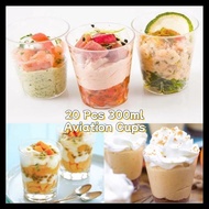 300ML 20pcs Disposable Aviation plastic Cups Clear Party Wedding Jelly Dessert Glasses Shot Cups