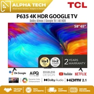 TCL 4K UHD Google TV P635 (50" &amp; 55") &amp; P635 58" Google Smart TV with Android 11/ HDR10 / Dolby Audio