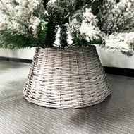 Slim Christmas Tree Base Collar Hand crafted Wicker Christmas Tree Base Ring Tree Skirt Decorates