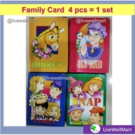 4 In 1 Family Card Traditional Games Happy Family/Donkey/Snap/Old Maid