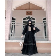 Abaya Gamis Hitam Wanita Turkey Maxi Dress Arab Saudi Bordir Zephy
