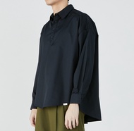 (พร้อมส่ง)Headboyy - เสื้อเชิ้ตโอเวอร์ไซส์ Oversized Pullover Shirt - Navy