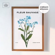 Fleur sauvage🪻Wall Art With Wooden Frame Wall Poster Decorative Picture Cafe Restaurant Kitchen