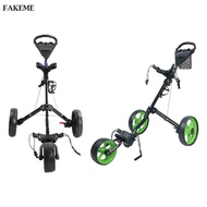 [SharprepublicefMY] Golf Push Trolley Lightweight 3 Wheel Caddy Cart for Golf Bag Foldable Push Pull